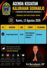Agenda 13 Agustus 2026